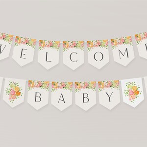 Pastell Zitrus Baby Shower Banner Druckbare Vorlage, Little Cutie Baby Sprinkle für Sommer-Baby-Dusche, Gender Neutral Tropisch Shower Decor