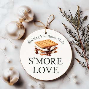 Modello di etichette per bomboniere S'more Fall Bonfire Circle stampabili, falò per coppie, addio al nubilato, genere neutro, cortile, amore, baby sprinkles WP1012