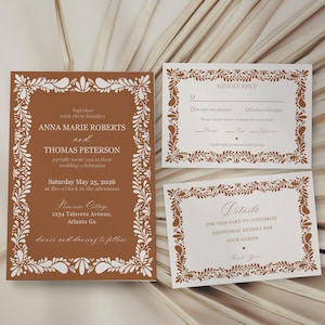 Clay Talavera Wedding Invite Template, Burnt Orange Spanish Tile Wedding Decor, Mexican Baby Shower Fiesta, Terracotta Bridal Shower WP1019
