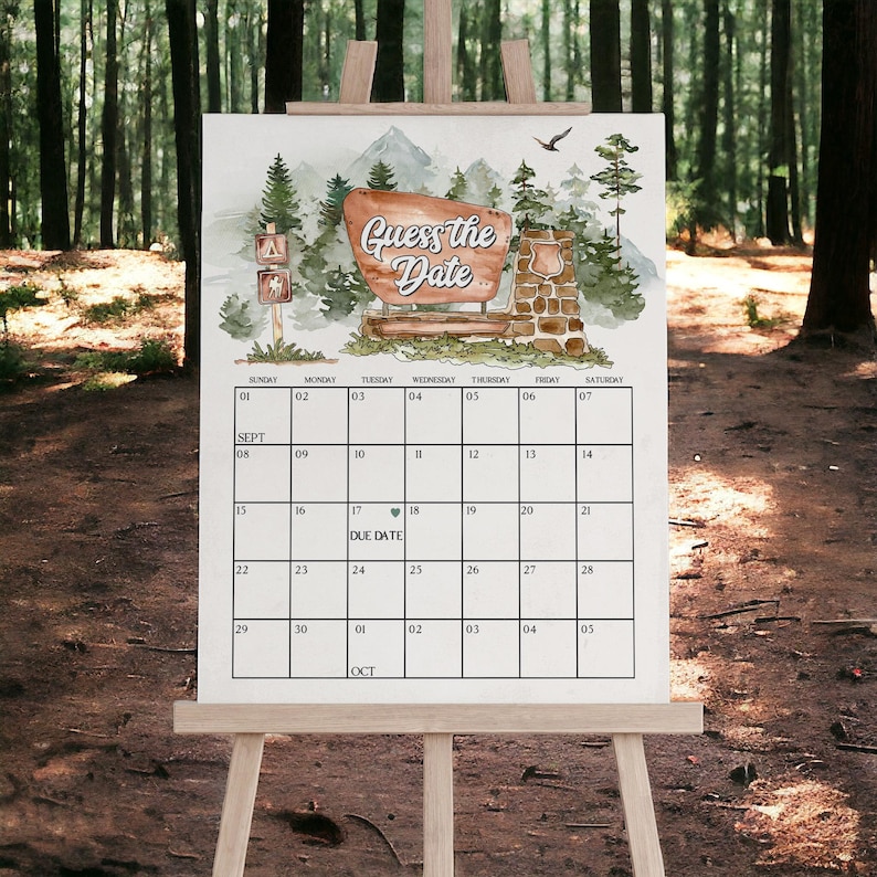 National Park Baby Shower Bundle Printable Template, Woodland Outdoor Baby Shower, Wilderness Baby Sprinkle Adventure Awaits WP1005 image 11