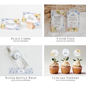 Blue Chinoiserie Tea Bridal Shower Printable Bundle, High Tea Party for Bridesmaids Bridal Tea, Willow Toile English Garden Party WP1001 image 6