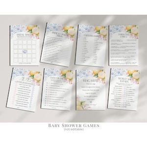 Blue Chinoiserie Tea Bridal Shower Printable Bundle, High Tea Party for Bridesmaids Bridal Tea, Willow Toile English Garden Party WP1001 image 11