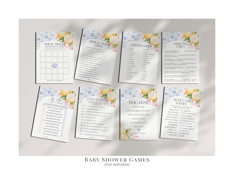 Blue Chinoiserie Tea Bridal Shower Printable Bundle, High Tea Party for Bridesmaids Bridal Tea, Willow Toile English Garden Party WP1001 image 11