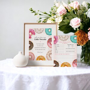 Donut-Streuseln Rat für Babykarten Sofort Download, Donuts und Windeln-Baby-Streuseln für Mädchen, süßes Fest mit Liebe besprenkelt