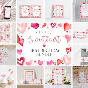 Valentines Day Birthday Decorations,Our little Sweetheart First Birthd –  Iconica Design