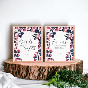 Signe rose fraise pour cartes et cadeaux et signe de faveurs à téléchargement immédiat, 1er anniversaire de baies sucrées pour une baby shower de printemps ou d'été pour fille