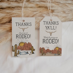 Wild West Baby Shower Favor Tags Printable Template, western rodeo baby shower for boy, instant download thank you tag cowboy theme party