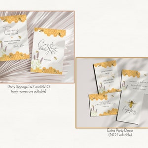 Honey Bee Bridal Shower Bundle Printable, Engagement Shower, wedding shower invites Template, Editable Template, Bridal Shower Games, WP3041 image 5