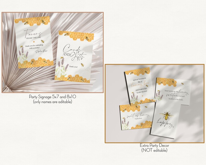 Honey Bee Bridal Shower Bundle Printable, Engagement Shower, wedding shower invites Template, Editable Template, Bridal Shower Games, WP3041 image 5