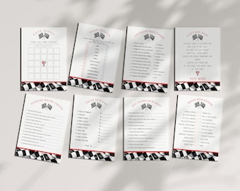 Red Race Car Baby Shower Games Bundle Instant Download, Race on Over a Little Racer is on the Way Baby Shower for Boy, Printable, WP3031