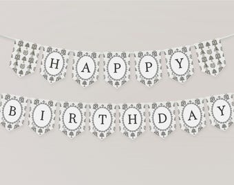 Beige Coquette Heart Cake Birthday Banner, Coquette Bow Letter Banner, Vintage Heart Cake Pennant Banner, Instant Download, WP1033