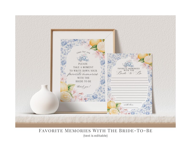 Blue Chinoiserie Tea Bridal Shower Printable Bundle, High Tea Party for Bridesmaids Bridal Tea, Willow Toile English Garden Party WP1001 image 10