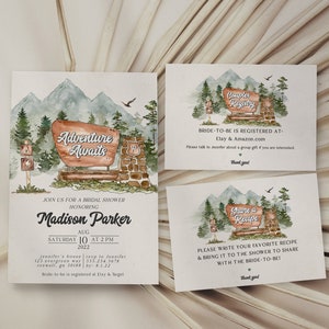 National Park Bridal shower Invitation Template, nature park mountain woodland bridal shower template, editable woodsy cabin bridal party