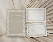 Beige Talavera Baby Shower Invitation Template, Spanish Tile Baby Shower Invite, Mediterranean Neutral Baby Invite, Instant Download, WP1020