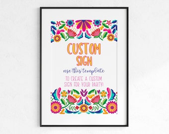 Fiesta Custom Sign Printable Party Decor Template, spring or summer party decor, fiesta birthday, fiesta couples shower instant, WP3043