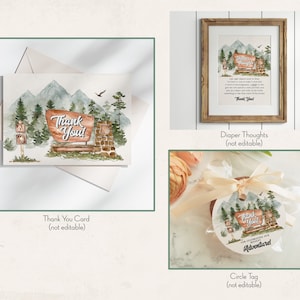National Park Baby Shower Bundle Printable Template, Woodland Outdoor Baby Shower, Wilderness Baby Sprinkle Adventure Awaits WP1005 image 8