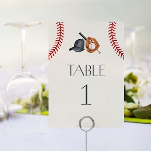Baseball Bankett Tischnummer druckbare Vorlage, kleine Rookie Thema Junge Geburtstagsparty, kleine Slugger Babyparty für Grand Slam Party