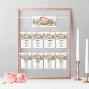 National Park Wedding Seating Chart Cards Printable Template, Woodland Outdoor Wedding, Woodsy Wilderness Reception Adventure Awaits WP1005