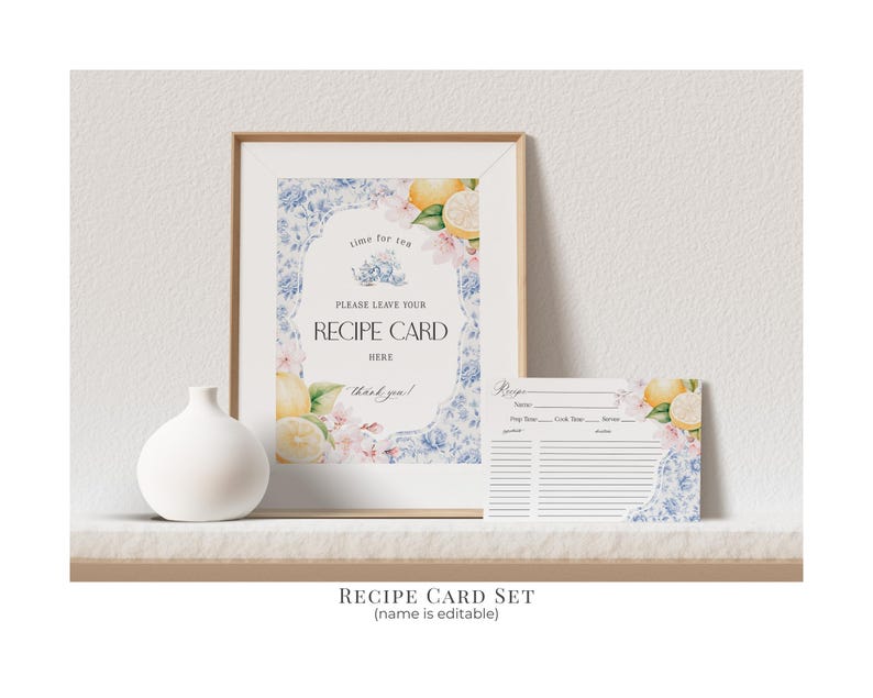 Blue Chinoiserie Tea Bridal Shower Printable Bundle, High Tea Party for Bridesmaids Bridal Tea, Willow Toile English Garden Party WP1001 image 8