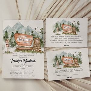 National Park Baby Shower Bundle Printable Template, Woodland Outdoor Baby Shower, Wilderness Baby Sprinkle Adventure Awaits WP1005 image 3