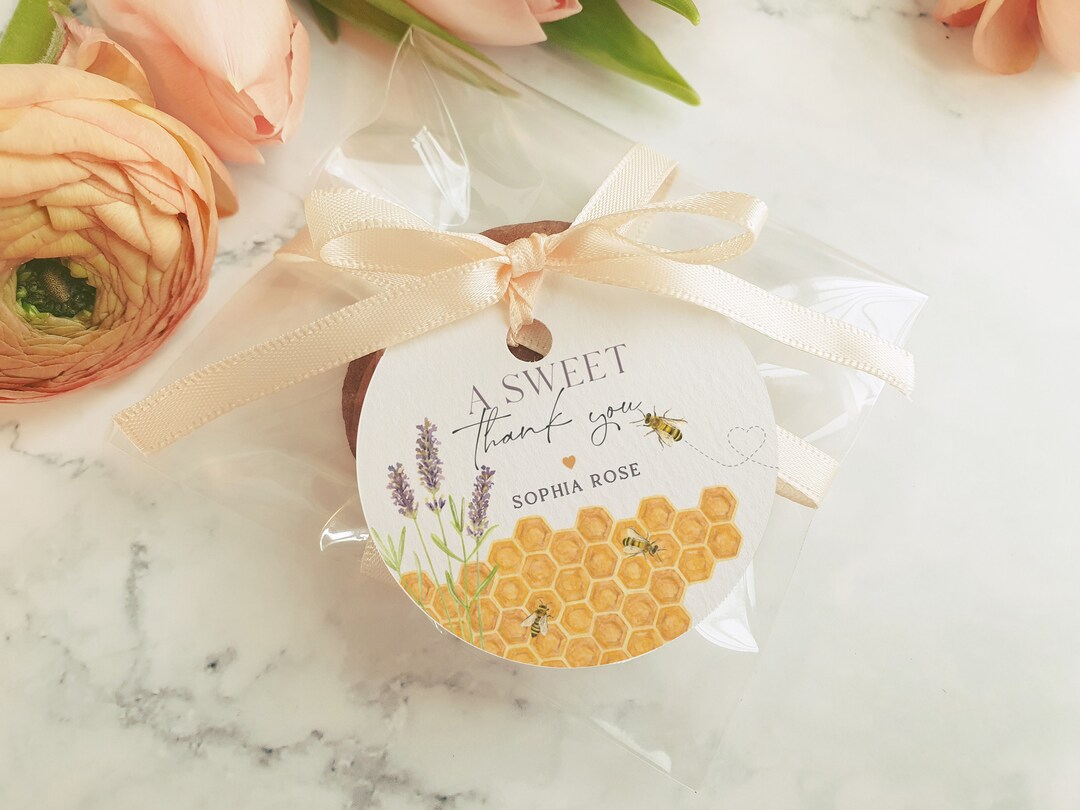 Honey Bee Favor Tags Printable Template, Gender Neutral Honey Bee Baby ...