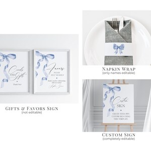 thumbnail image 2 of Blue Bow Bridal Shower Brunch With The Bride Cocktail, Luncheon Or Dinner Napkins Set Of 25 2 of 11