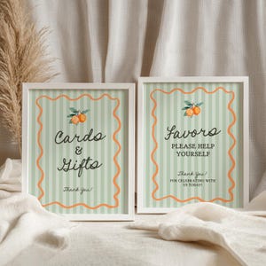 Groene Little Cutie kaarten en cadeaus en gunsten teken sjabloon, hoofdsqueeze bruids douche, citrus babyshower decor zomer verjaardagsfeestje WP1051