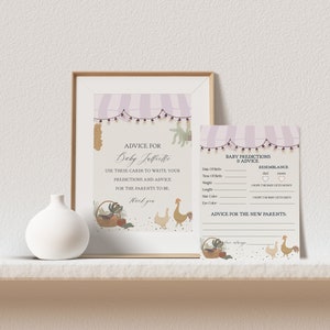 Conseils de marché de producteurs roses pour modèle imprimable de cartes de bébé, fête fraîche de la ferme pour baby shower fille, décoration de fête cultivée localement