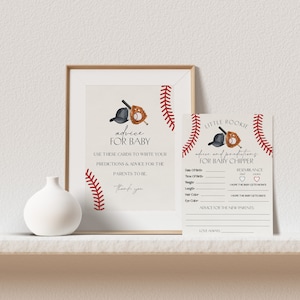 Plantilla imprimible de tarjetas con consejos de béisbol para bebés, fiesta temática de Little Rookie para niño, Little Slugger Sprinkle para fiesta mixta Grand Slam