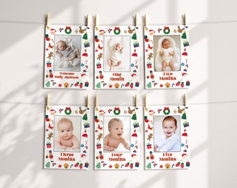 Oh What Fun Christmas Milestone Banner Instant Download, Winter 1st Birthday Party for Boy, December Birthday Party Gender Neutral, WP3040
