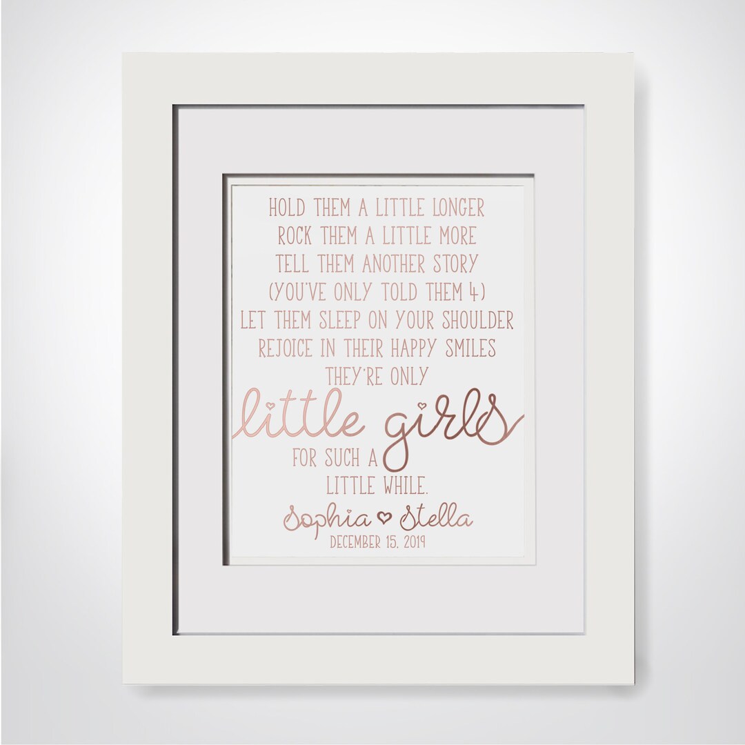 Twin Girls Gift New Mom Twins Poem Girls Room Decor Twin Etsy