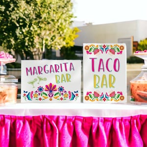 Fiesta Printable Taco Bar and Margarita Bar Party Decor, birthday party decor for graduation party, fiesta signage, INSTANT DOWNLOAD