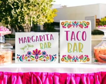 Fiesta Printable Taco Bar and Margarita Bar Party Decor, birthday party decor for graduation party, fiesta signage, INSTANT DOWNLOAD, WP3043