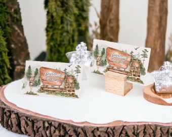 National Park Place Card Printable Template, Woodland Outdoor Baby Shower,  Woodsy Wilderness Birthday Party Decor, Nature Wedding WP1005
