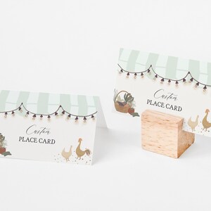 Groene boerenmarkt plaatskaarten sjabloon, lokaal geteelde babyshower, vers van de markt vrijgezellenfeest, boerderij vers verjaardagsfeestje WP1043