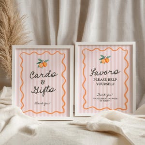 Roze kleine schatje kaarten en cadeaus en gunsten teken sjabloon, hoofdsqueeze bruids douche, citrus babyshower decor zomer verjaardagsfeestje WP1050