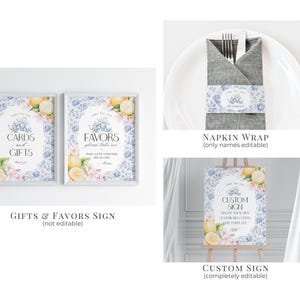 Blue Chinoiserie Tea Bridal Shower Printable Bundle, High Tea Party for Bridesmaids Bridal Tea, Willow Toile English Garden Party WP1001 image 7