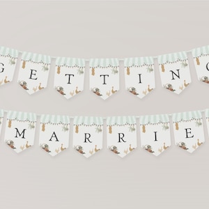 Green Farmers Market Bridal Shower Banner Template, Farm Fresh Bridal Brunch with Bride, Fresh Off The Market Engagement Party Decor WP1043