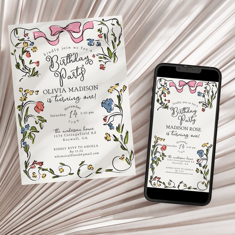 Whimsical Spring Invitations Whimsical - Etsy