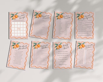 Modèle de jeu de jeux de douche nuptiale rose Cutie, brunch nuptiale principal Squeeze pour la douche nuptiale d'été, décoration de douche nuptiale d'été rétro WP1050