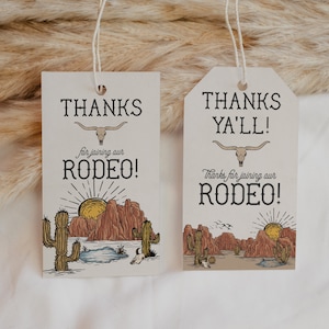 Wild West Birthday Party Favor Tags Printable Template, western rodeo birthday party for boy instant download thank you tag cowboy theme