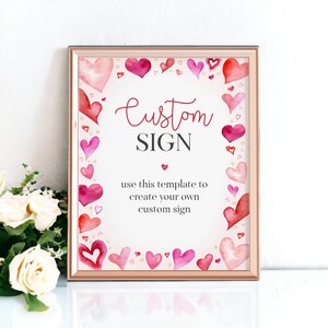 Décoration de fête imprimable petite chérie, baby shower de février, fête d'anniversaire sur le thème du coeur de la Saint-Valentin pour fille, téléchargement immédiat