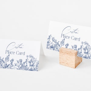Blauwe afdrukbare sjabloon chinoiserie plaatskaarten, blauw verjaardagsfeestje, baby in bloei douche, iets blauws voordat ik vrijgezellenfeest doe WP1030