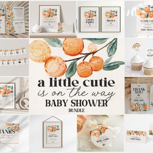 Little Cutie is on the way Baby Shower Bundle Printable, cutie baby Shower Invitation Bundle, spring summer baby shower, cutie baby shower