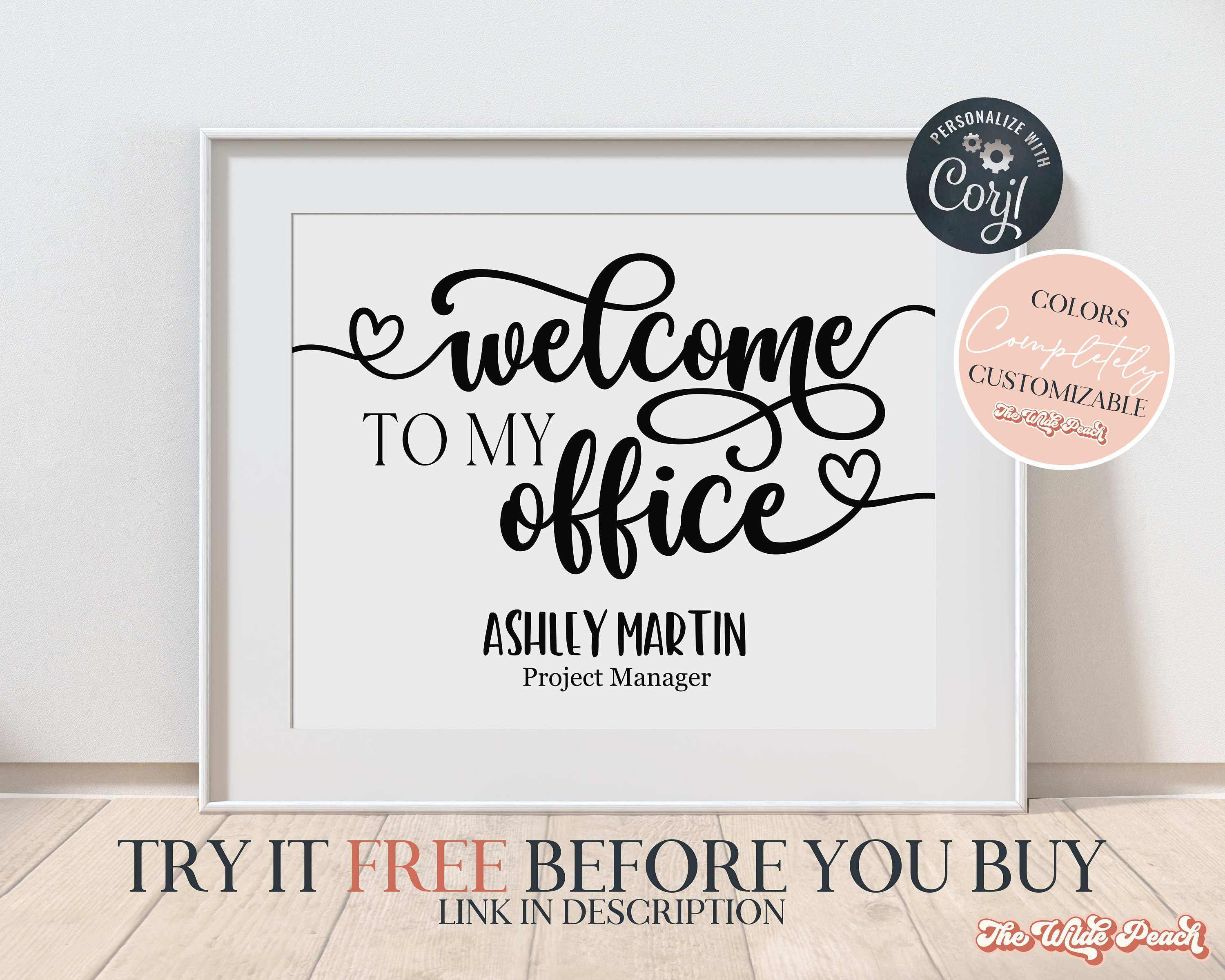 Welcome to My Office Printable Feminine Office Wall Decor for - Etsy