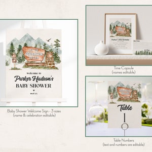 National Park Baby Shower Bundle Printable Template, Woodland Outdoor Baby Shower, Wilderness Baby Sprinkle Adventure Awaits WP1005 image 5
