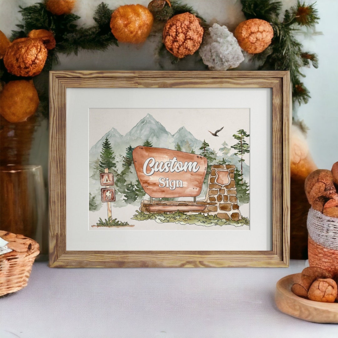 National Park Custom Sign Printable Template, Woodland Outdoor Baby Shower, Woodsy Wilderness ...