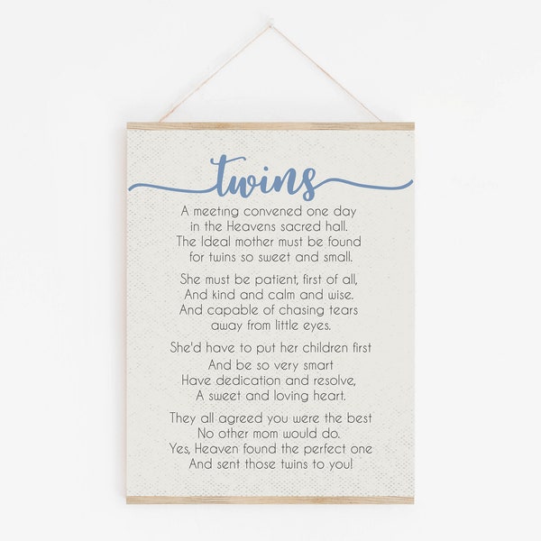 Twin Boy Poem Gift, Mothers Day Gift For Mom Of Twins, Baptism Gift For Twins Baby Shower Gift From Godmother, Instant Download 102