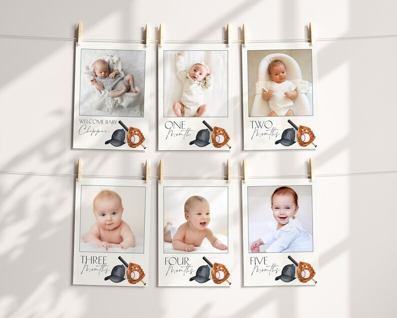 Baseball Milestone First Year Banner Printable Template, Little Rookie ...