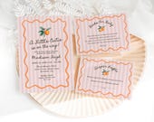 Pink Little Cutie Baby Shower Invitation Template, Pastel Citrus Baby Sprinkle for Summer Baby Shower, Retro Clementine Shower Decor WP1050